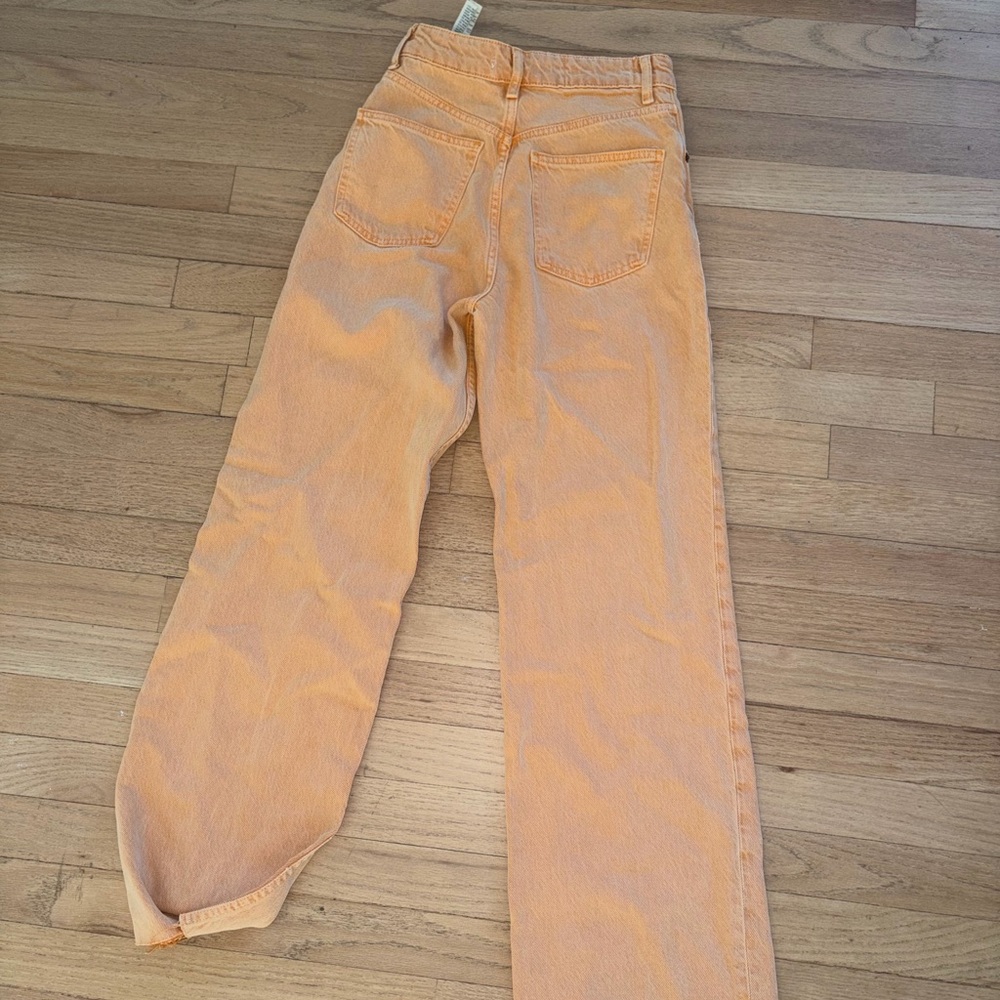 Zara Women's Flare Jeans in Light Orange